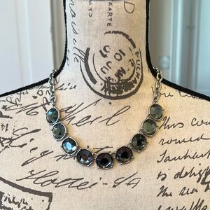 Smokey Grey Gem Jewel Tone Choker EUC